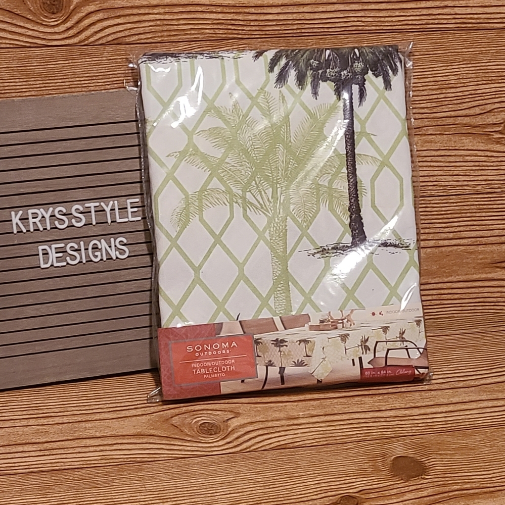 Sonoma Palm Tree Table Cloth Indoor Outdoor